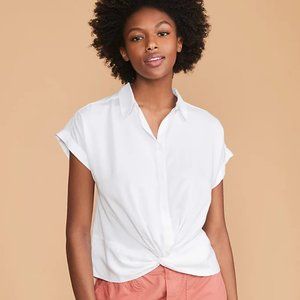 Lou & Grey Fluid Twill Twist Front Shirt